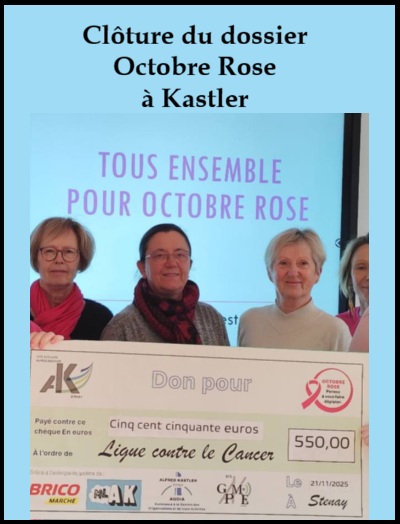 Clôture du dossier Octobre Rose 2025 à Kastler